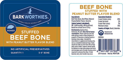 Barkworthies Dog Peanut Butter Shin Bone Treat