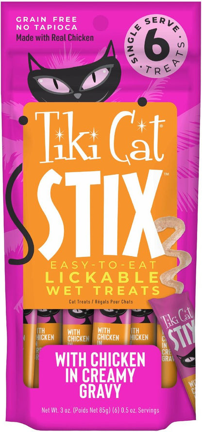 Tiki Cat Stix Grain Free Lickable Treats, 6-pack