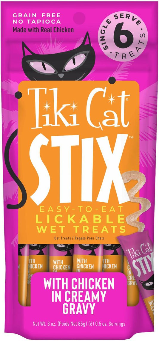 Tiki Cat Stix Grain Free Lickable Treats, 6-pack