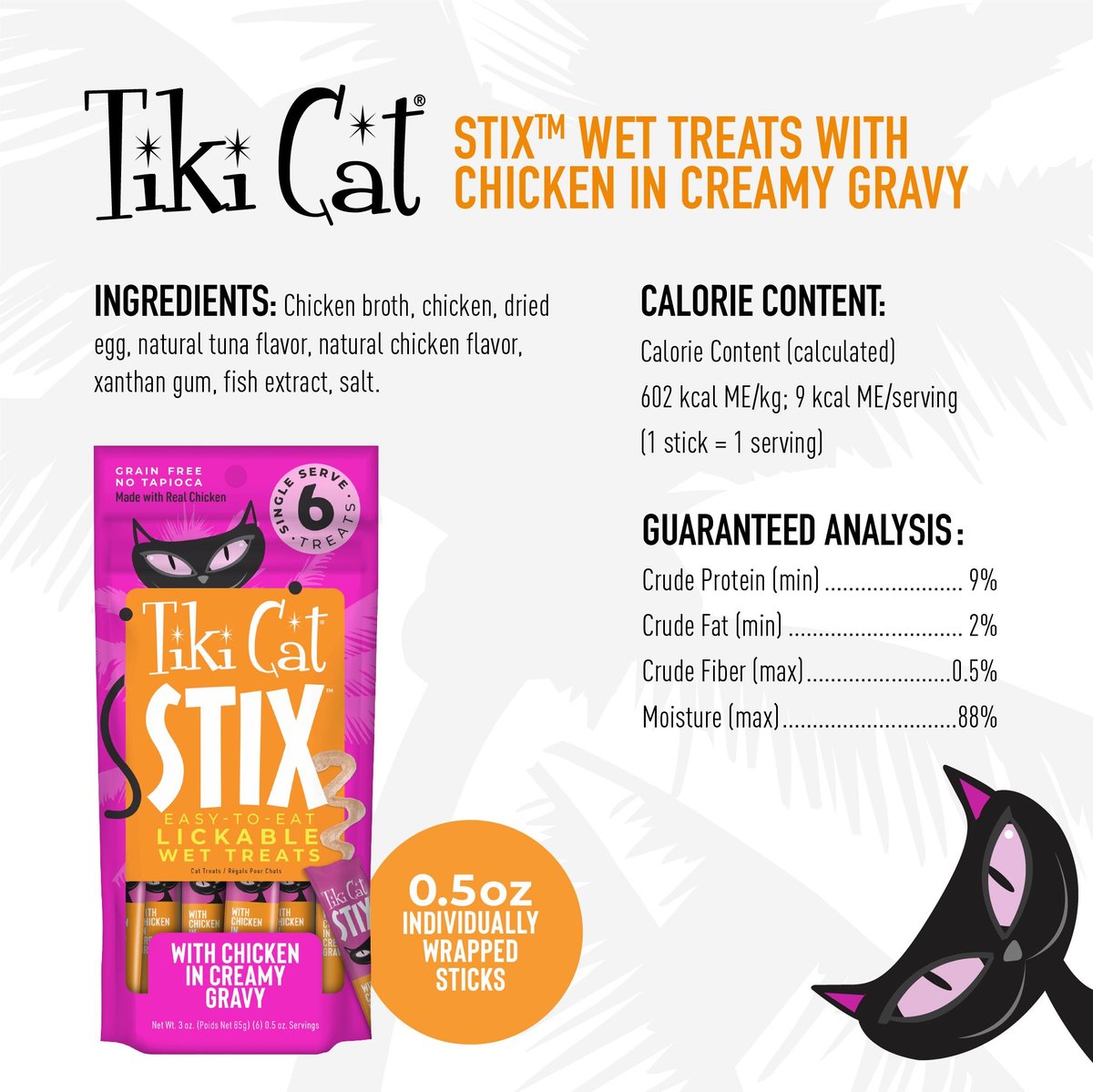 Tiki Cat Stix Grain Free Lickable Treats, 6-pack