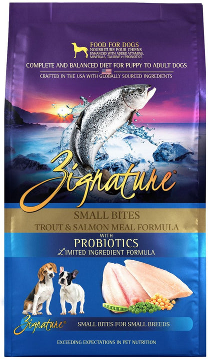 Zignature Small Bites Trout & Salmon Meal Dry Dog Food