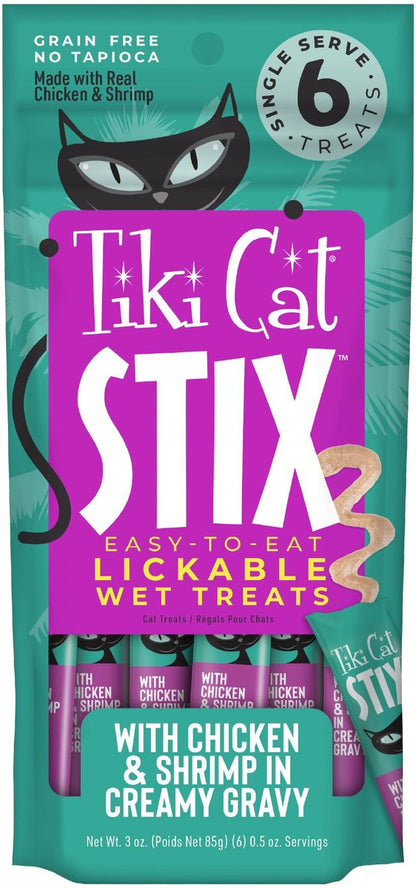 Tiki Cat Stix Grain Free Lickable Treats, 6-pack