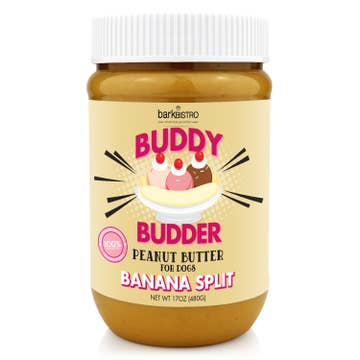 Bark Bistro Banana Split Buddy Budder Peanut Butter for Dogs