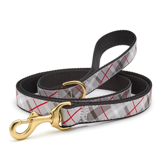 Up Country Gray Plaid Dog Lead