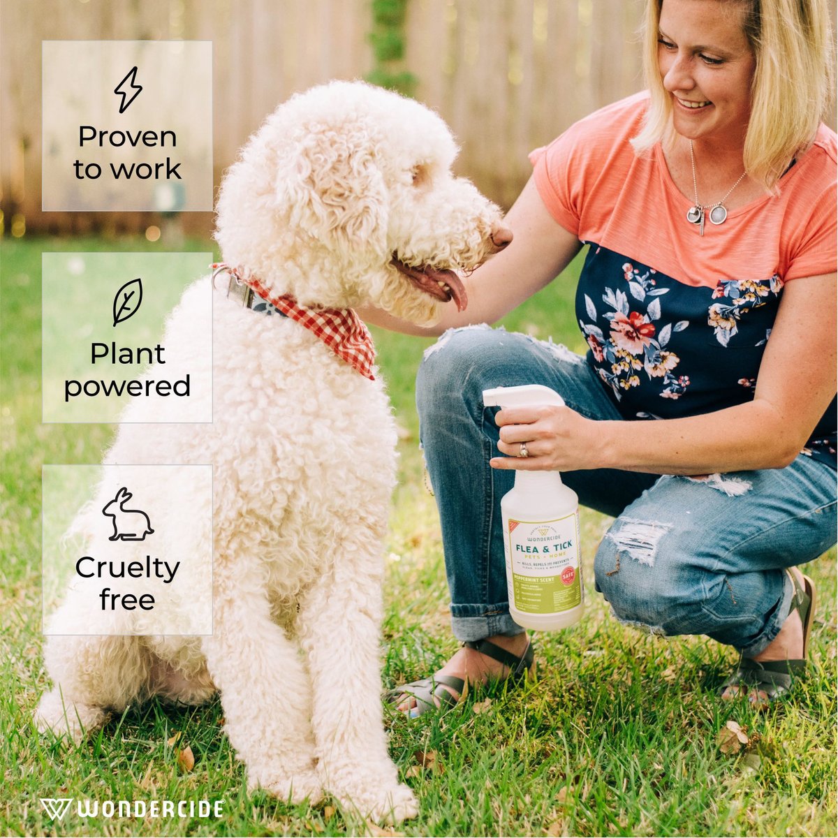 Wondercide Lemongrass and Essential Oils Home, Flea and Tick Spray for Dogs and Cats