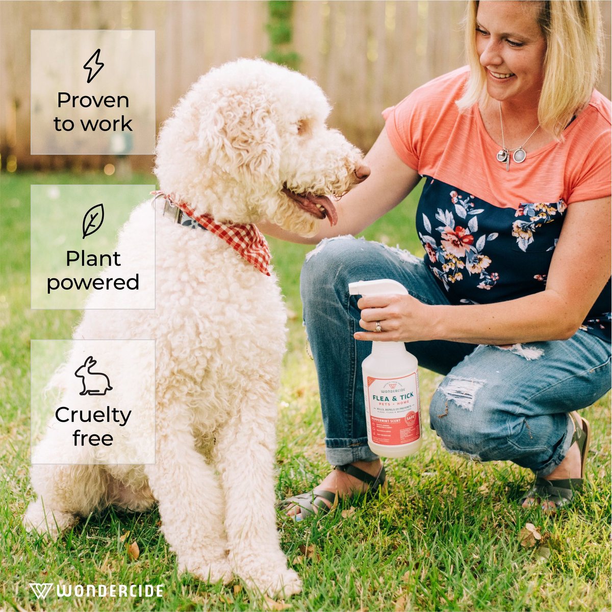 Wondercide Peppermint and Essential Oils Home, Flea and Tick Spray for Dogs and Cats