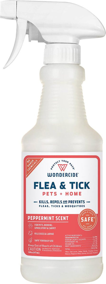 Wondercide Peppermint and Essential Oils Home, Flea and Tick Spray for Dogs and Cats