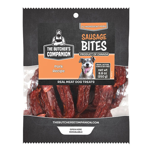 The Butcher's Companion Sausage Bites Pork Recipe Dog Treats