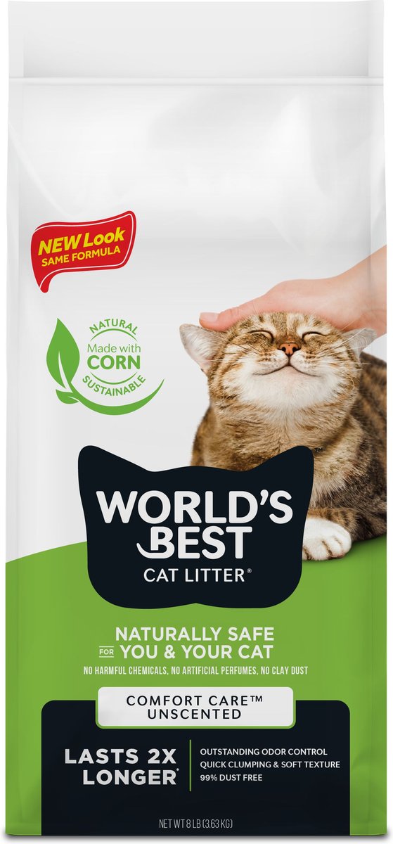 World's Best Comfort Care Unscented Clumping Corn Litter