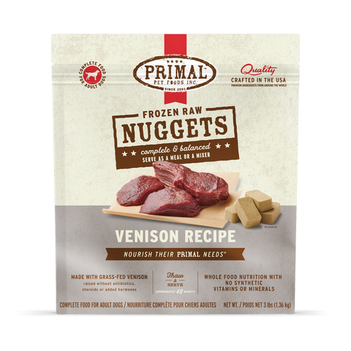 Primal Venison Formula Nuggets Frozen Dog Food