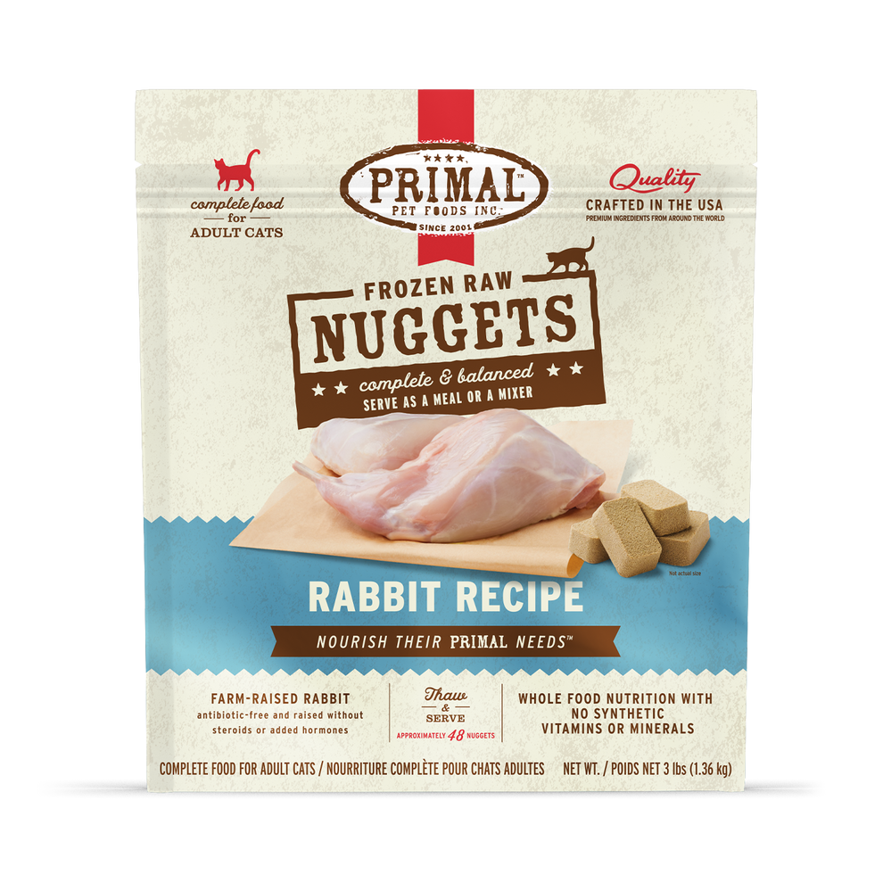 Primal Cat Raw Frozen Rabbit Nuggets