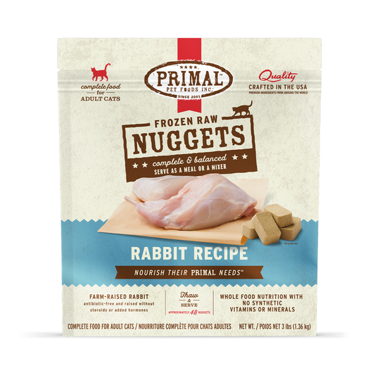 Primal Cat Raw Frozen Rabbit Nuggets