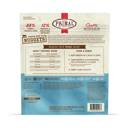 Primal Cat Raw Frozen Rabbit Nuggets