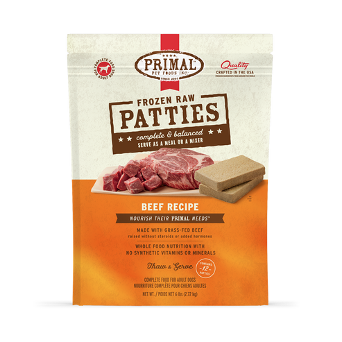 Primal Beef Formula Patties Frozen Dog Food