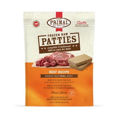 Primal Beef Formula Patties Frozen Dog Food