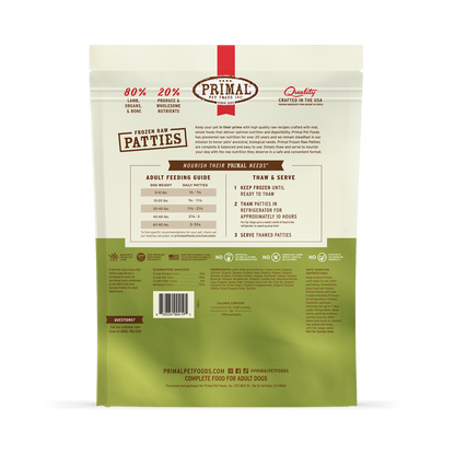 Primal Lamb Formula Patties Frozen Dog Food