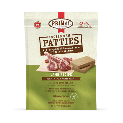 Primal Lamb Formula Patties Frozen Dog Food