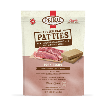 Primal Pork Formula Patties Frozen Dog Food