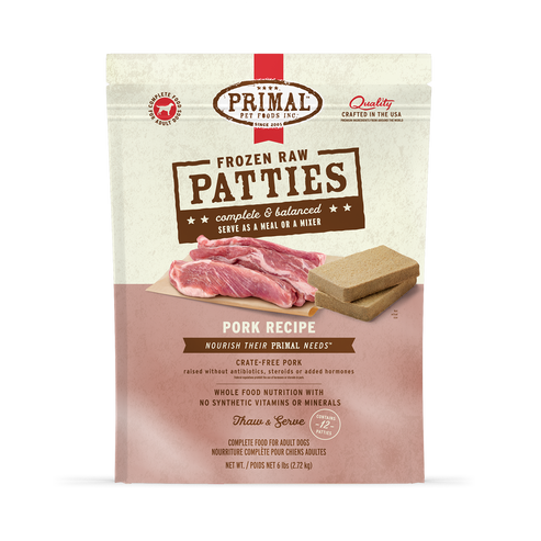 Primal Pork Formula Patties Frozen Dog Food