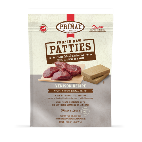 Primal Venison Formula Patties Frozen Dog Food