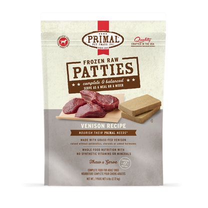 Primal Venison Formula Patties Frozen Dog Food