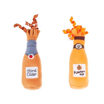 ZippyClaws Halloween Catnip Crusherz Hard Cider & Pumpkin Ale Cat Toy, 2pk