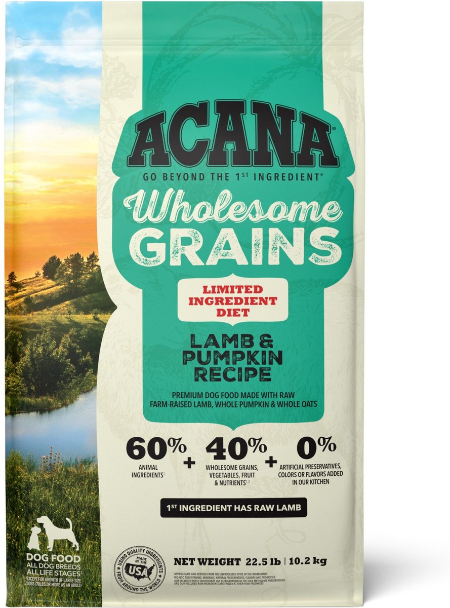 ACANA Singles + Wholesome Grains Limited Ingredient Diet Lamb & Pumpkin Recipe Dry Dog Food