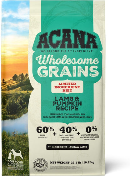 ACANA Singles + Wholesome Grains Limited Ingredient Diet Lamb & Pumpkin Recipe Dry Dog Food