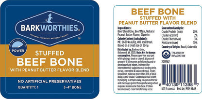 Barkworthies Dog Peanut Butter Shin Bone Treat