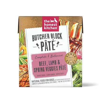 The Honest Kitchen Butcher Block Pate Wet Dog Food - Beef, Lamb & Spring Veggies