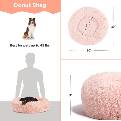 Best Friends by Sheri Shag 30 in. x 30 in. Donut Bed