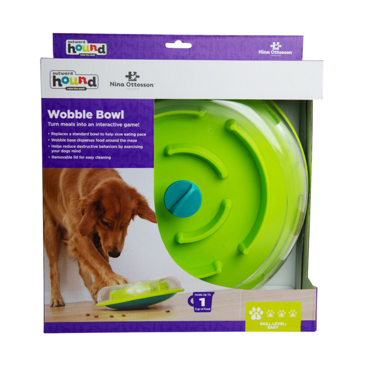 Nina Ottosson by Outward Hound Dog Wobble Bowl Treat Dispensing Puzzle