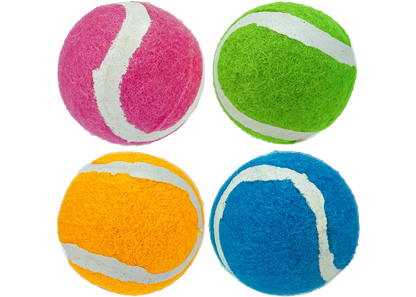 Multipet Minipet Squeaky Tennis Ball, 4 Pack