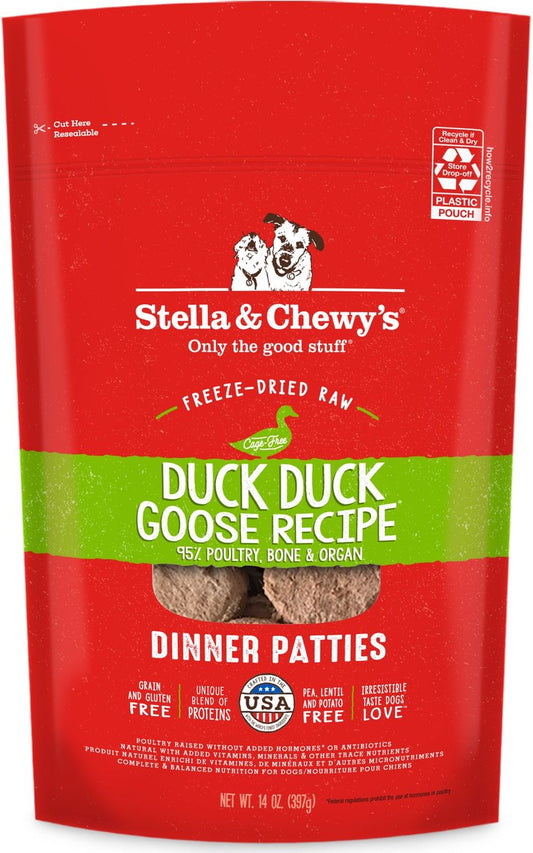 Stella & Chewy's Dog Duck Duck Goose Dinner Patties Freeze-Dried Raw Food