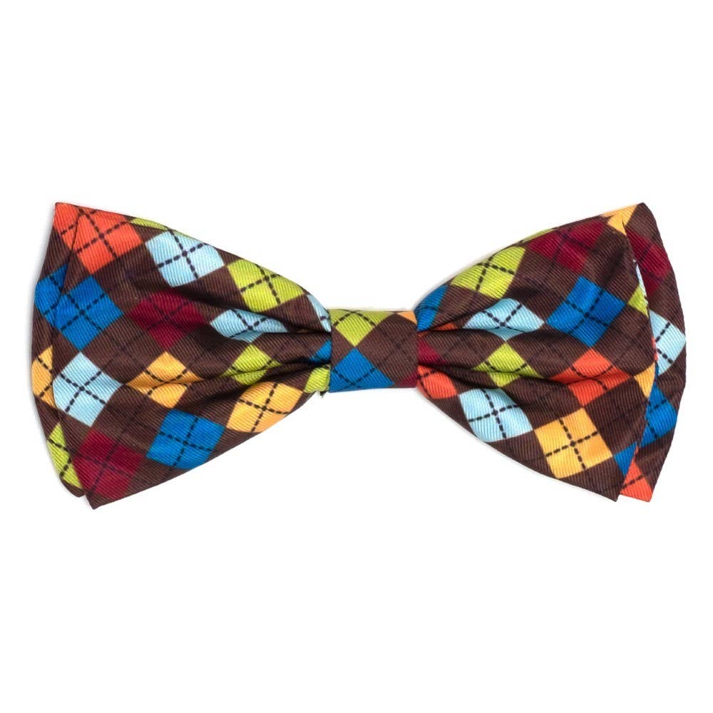 The Worthy Dog - Autumn Argyle Bow Tie