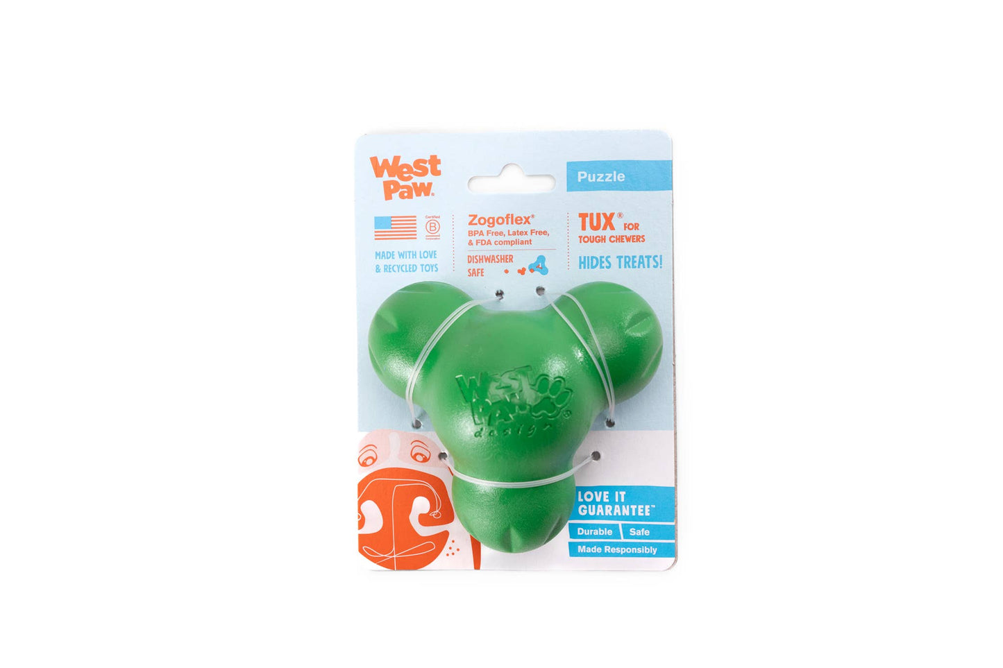West Paw Holiday Tux Puzzle Treat-Dispensing Dog Toy