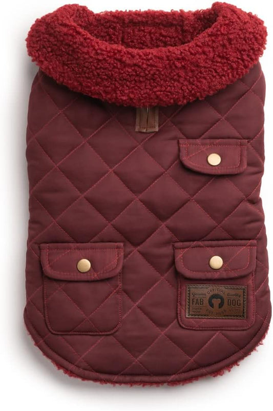 Fabdog Soft & Durable Quilted Shearling Dog Coat