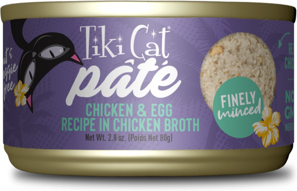 Tiki Cat Luau Pate Chicken and Egg Recipe in Broth Canned Food