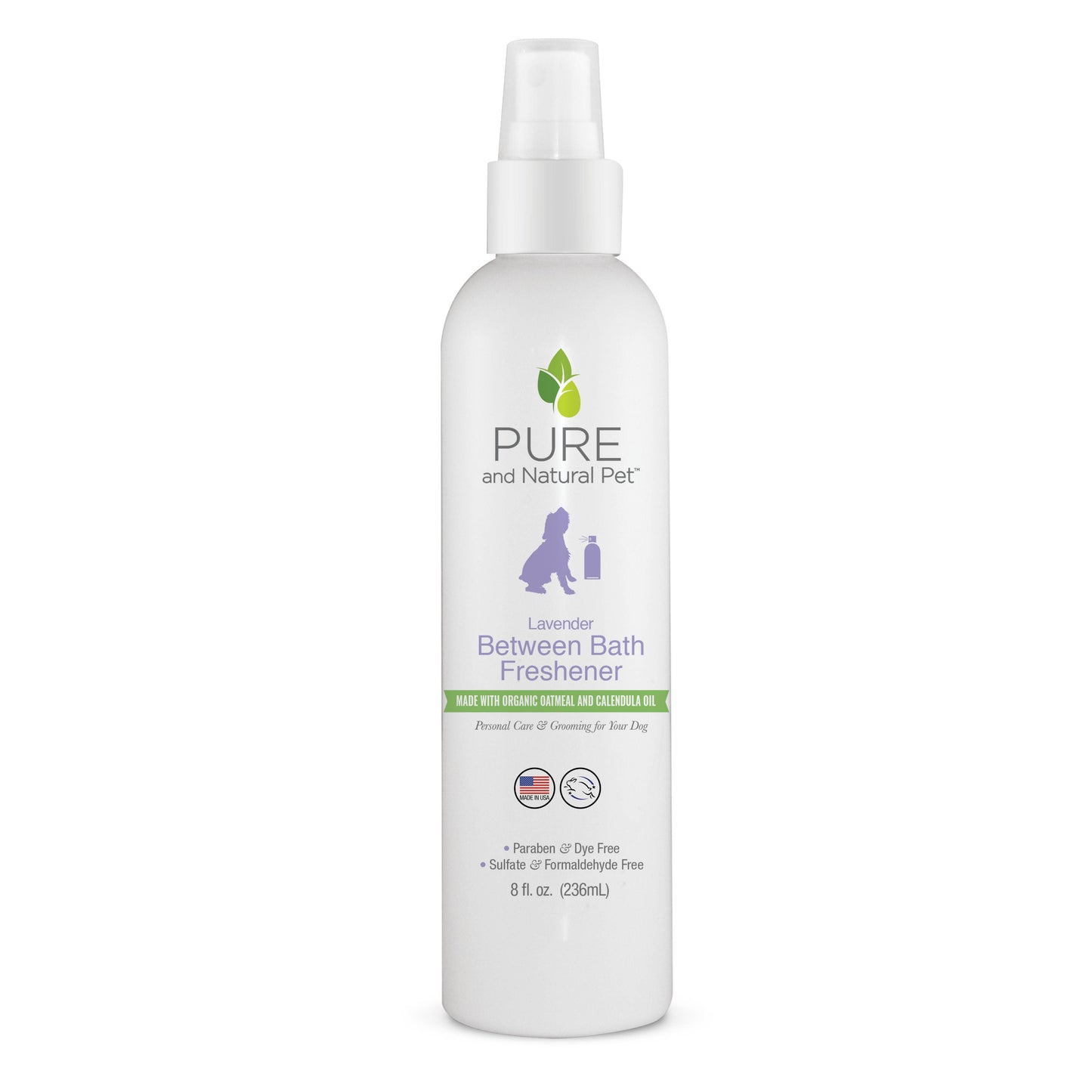 Pure and Natural Pet Between Bath Freshener for Dogs, Lavender