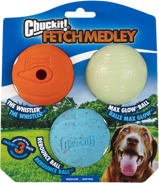 Chuckit! Dog Fetch Ball Medley Triple Pack