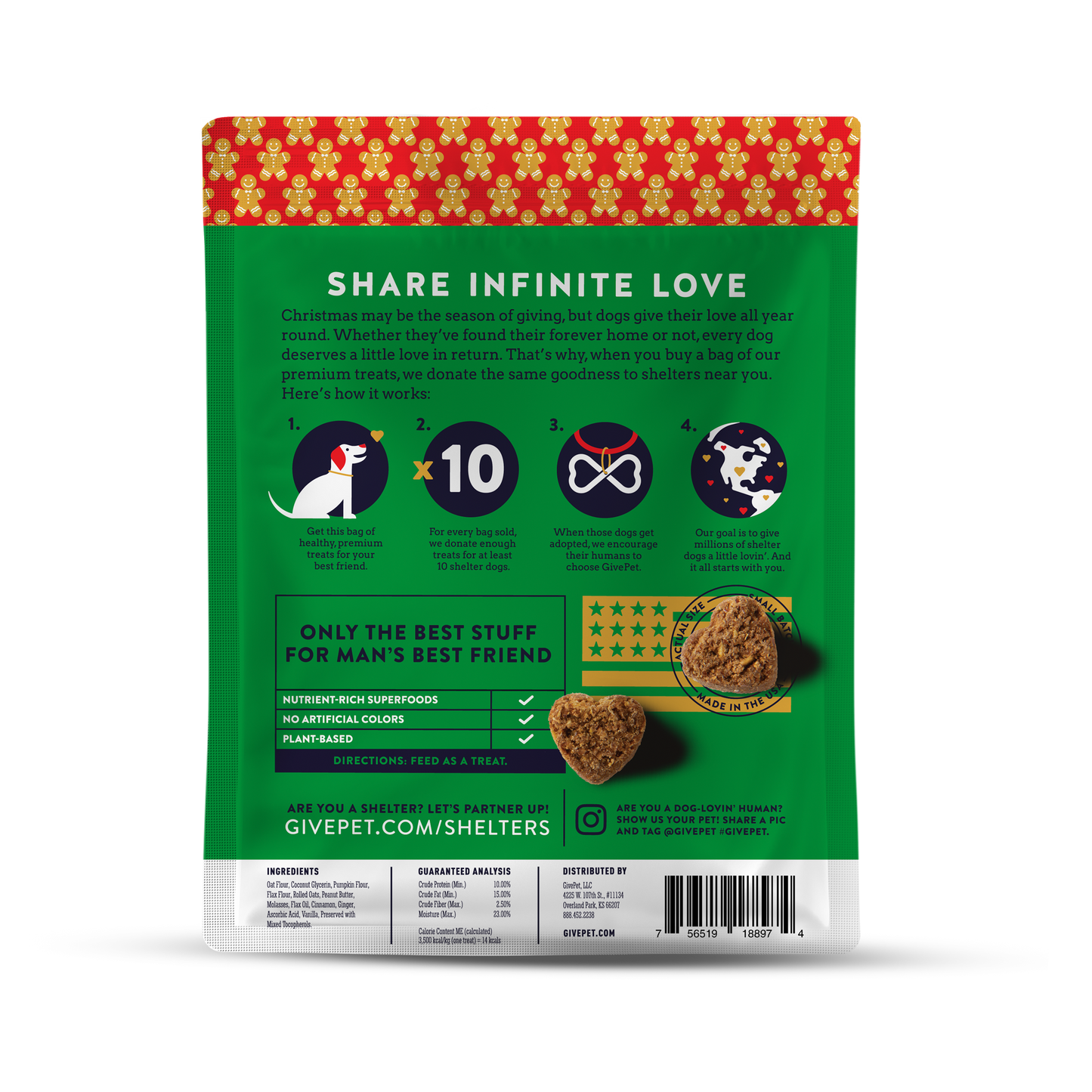 GivePet Dog Gingerbone House Treats