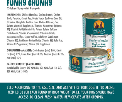 Weruva Dog Funky Chunky Chicken Soup with Pumpkin Grain-Free Canned Food