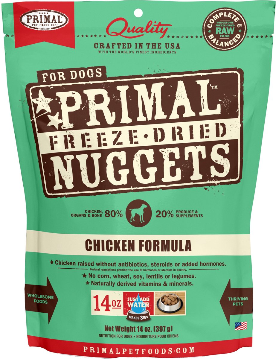 Primal Dog Freeze-Dried Grain Free Chicken Recipe Nuggets