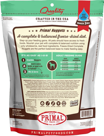 Primal Dog Freeze-Dried Grain Free Chicken Recipe Nuggets