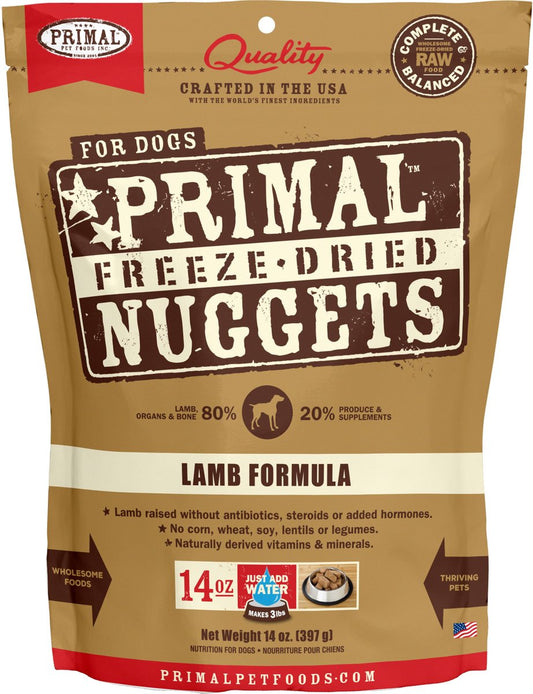 Primal Dog Freeze-Dried Grain Free Lamb Recipe Nuggets