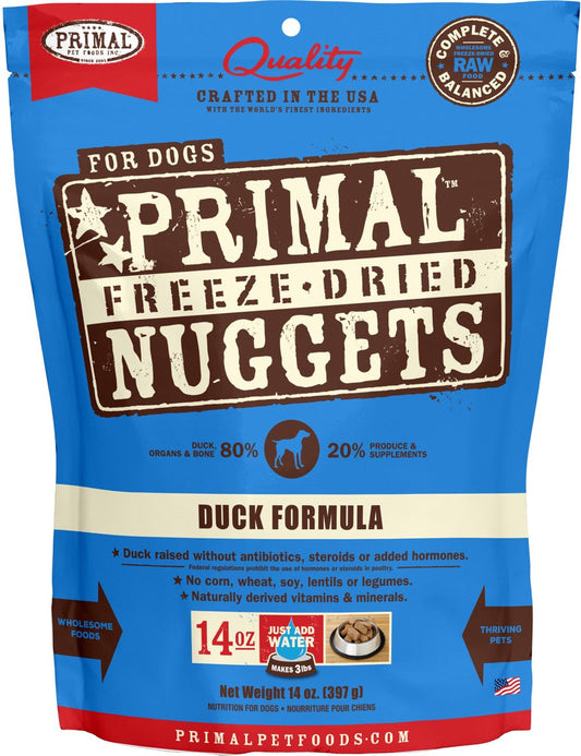 Primal Dog Freeze-Dried Grain Free Duck Recipe Nuggets