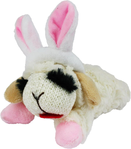 Multipet Easter Lamb Chop with Bunny Ears Plush Dog Toy