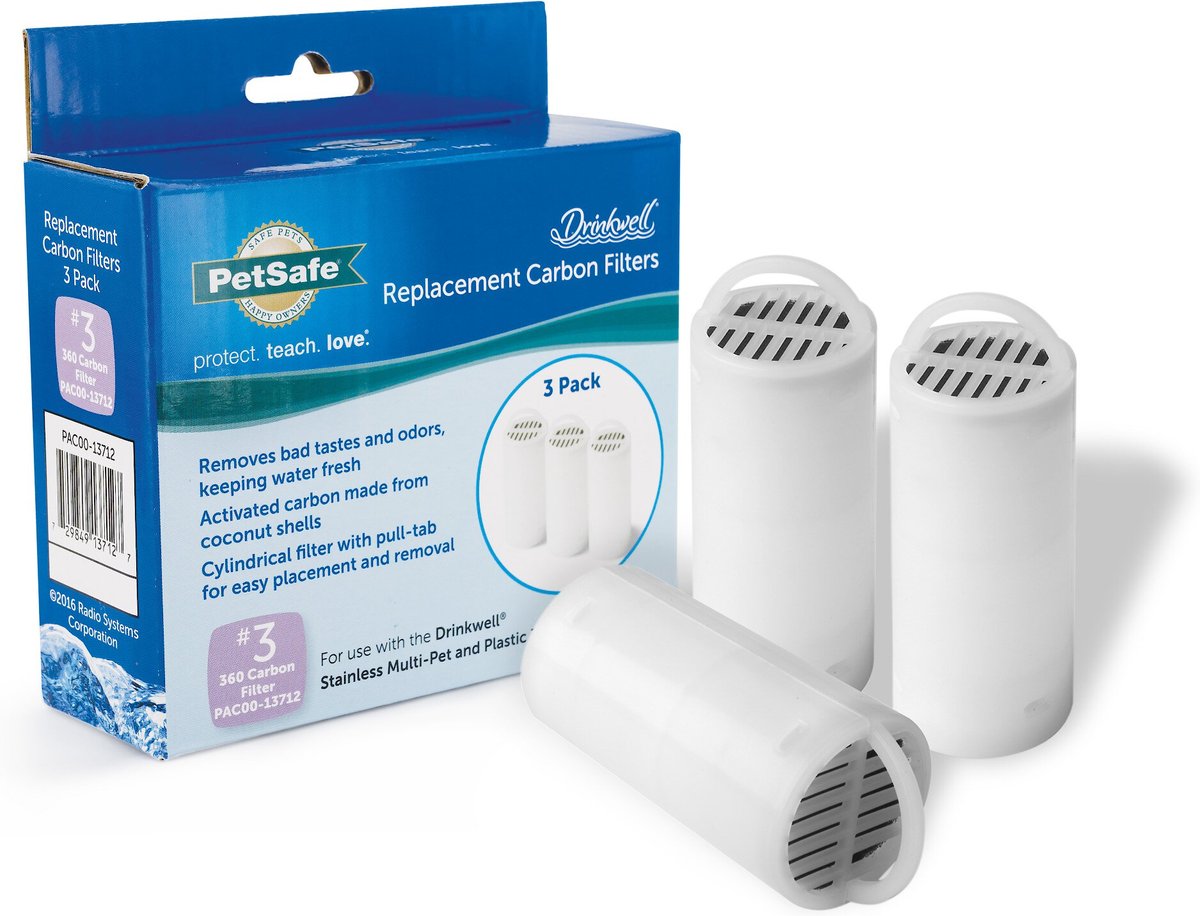 PetSafe Drinkwell 360 Fountain Carbon Replacement Filters, 3 pack