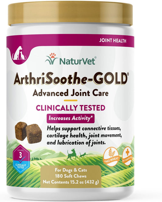 NaturVet ArthriSoothe Gold Advanced Joint Care Chews for Dogs and Cats