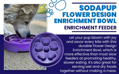 SodaPup Enrichment Slow Feeder Bowl, Flower